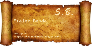 Steier Bende névjegykártya